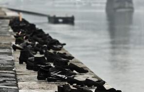 Sixty pairs of shoes mark the site in Budapest, Hungary, where fascist Arrow Cross militiamen shot Jews and threw their bodies into the river in 1944 and 1945. The memorial opened in 2005.
