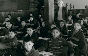 Cree Students Classroom All Saints Indian Residential School Lac La Ronge Saskatchewan March 1945.