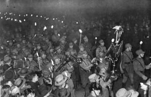  On the night of January 30, 1933, SA men paraded with torches through Berlin to celebrate Hitler’s appointment as chancellor.