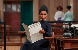 Ida B. Wells barbie in court.