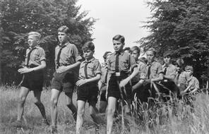 Hitler Youth Group walking
