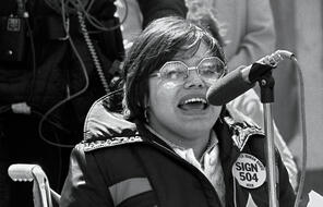 Judy Heumann advocating for Section 504 of the the Rehabilitation Act