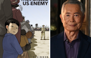 Profile of George Takei alongside his Book "They Called Us Enemy"
