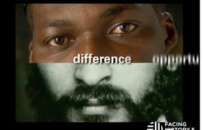 image of a black man with the word "difference" over his face