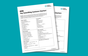 Say Something Sentence Starters Document Preview