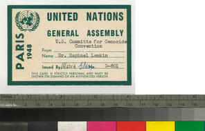 Raphael Lemkin's United Nations ID card