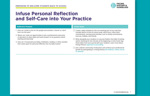 Preview of Personal Reflection and Self-Care: Reflection Prompts and Action Steps handout