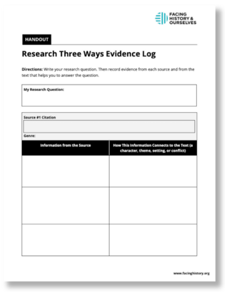 Research Three Ways Evidence Log Document Preview