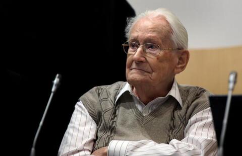 Photograph of Oskar Groning, a former SS member on trial in Germany in 2015.