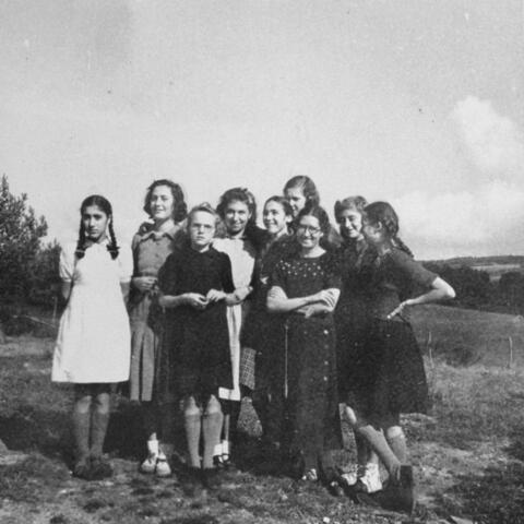 Jews living at a children's home in Le Chambon-sur-Lignon, France, with their director, Juliette Usach, 1941. The people of Le Chambon and surrounding villages hid nearly 5,000 people fleeing Nazi occupation.