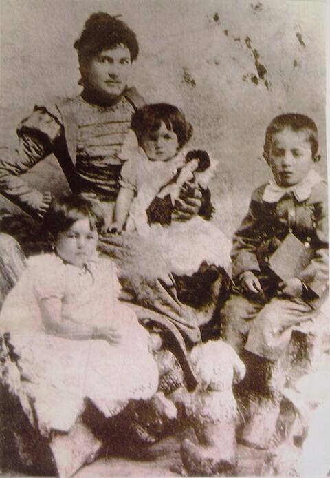 Rachel Finder with Sonia’s Grandmother and with Children