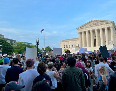 Women's Rights Protest Outside Of The US Supreme Court In The Wake Of The Roe Vs. Wade Majority Opinion Being Leaked.